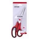 Office Products Ножица с гумирани дръжки 21см черна/червена
