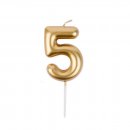 PartyGo Свещ за торта 6.8см 5 златна