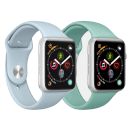 Sentio Apple Watch 42-44 mm Silicone Band S/M Sky Blue & Marine Green