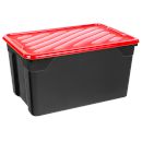 Пластмасова кутия 67л черен/червен