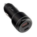 Sentio Car Charger 2 Port USB/USB-C 38W Black