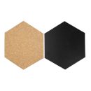 Securit Черна и коркова дъска Hexagon 7бр