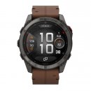 Garmin Fenix 8 Pro 51mm AMOLED Carbon Titanium with Chestnut Leather Strap