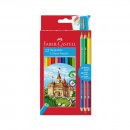 Faber Castell Цветни моливи 12+6цв и острилка