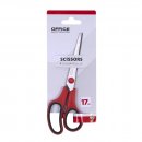 Office Products Ножица с гумирани дръжки 17см черна/червена
