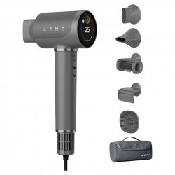 Професионален сешоар с патентована AI технология, сензорен дисплей и 360° магнитни накрайници за лесна смяна!