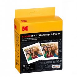 Технологията 4PASS на Kodak предлага печат с размер 7,6x7,6 cm върху твърда, ламинирана хартия, за да можеш да боравиш с фотографиите комфортно!
