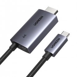 Кабел USB-C към HDMI 4K/60Hz с едновременно зареждане 100W, идеален за прожекции, стрийминг и работа в движение!