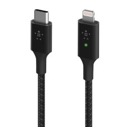 Зареждай батерията на твоя iPhone с кабела Belkin със светлинна технология LED, която показва състоянието на зареждане!