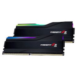 Memory kit 32GB (2x 16GB) от серията G.SKILL Trident Z5 RGB DDR5 с работна честота 6400 MHz (1,40V) и Tested Latency 32-39-39-102 за изключителна производителност на системата ти и красива визия!!