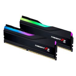 Memory kit 64GB (2x 32GB) от серията G.SKILL Trident Z5 RGB DDR5 с работна честота 6400 MHz (1,40V) и Tested Latency 32-39-39-102, за впечатляваща производителност и красив външен вид!