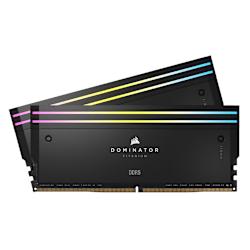 Memory kit 32GB (2x 16GB) от серията CORSAIR DOMINATOR® TITANIUM RGB DDR5 със скорост 7000MT/s за невероятна производителност на твоята система и впечатляваща визия!