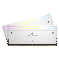 Memory kit 96GB (2x 48GB) от серията CORSAIR DOMINATOR® TITANIUM RGB DDR5 със скорост 6400 MT/s за невероятна производителност на системата ти и отличителна визия!