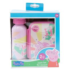 Комплект кутия за храна и бутилка за вода Peppa Pig за удобно носене на всичко, което ти дава енергия за училище, занимания или разходки!
