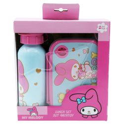Комплект кутия за храна и бутилка за вода My Melody за удобно носене на всичко, което ти дава енергия за училище, занимания или разходки!