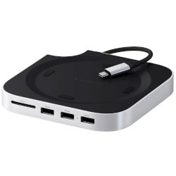 Mac Mini M4 Stand с 2 порта USB-A 3.2 Gen 2 (до 10Gbps), 1 порт USB-A 2.0 (480Mbps), четец на карти SD 4.0 UHS-II (до 312 MB/s) и слот за M.2 NVMe SSD (тип 2230/2242/2260/2280 до 10Gbps)!