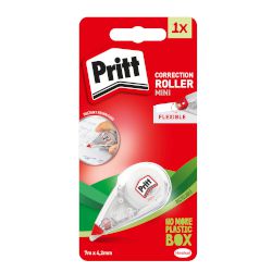 Лентов коректор Pritt 4.2mmx7m за мигновено коригиране на всяка грешка върху хартията!