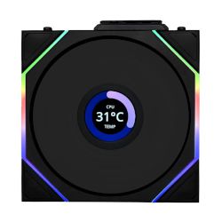 Вентилатор 120mm с RGB двузоново осветление, вграден IPS LCD дисплей 1,6" и възможност за безжично свързване! Контролерът LIAN LI L-Wireless не е включен в комплекта!