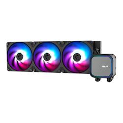 Система за водно охлаждане AIO от MSI с Ring Blade дизайн и Rifle Bearings, адаптивно осветление ARGB GEN2, EPDM Tubing, предварително инсталирани вентилатори и Intel Bracket (1700/1851)!