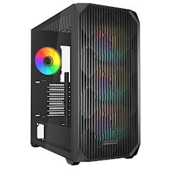 Кутия ATX с 4x 120 mm вентилатора RGB и възможност за монтаж на до 11 общо! Като алтернатива може да се постави водно охлаждане (2x 360 mm)!