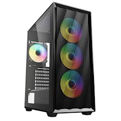 Кутия ATX с 4 вентилатора 120mm ARGB PWM и възможност за монтаж на 8 общо! Като алтернатива може да побере 2 водни охлаждания (1x 360 mm, 1x 240 или 280 mm)!