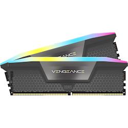 Memory kit 32GB (2x 16GB) от серията CORSAIR VENGEANCE® RGB DDR5 с работна честота 6400 MHz и CL36 за невероятна производителност на твоята система и внушителен външен вид!