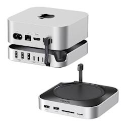 Докинг станция 11-в-1 за Mac Mini с M.2 слот, USB-C и USB-A портове, идеален за съхранение и пълна свързаност в офиса!