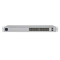Ubiquiti Standard 24 PoE е Layer 2 PoE 1U суич с 24 порта GbE (16 от тях PoE+) и 2 порта 1G SFP с гъвкави възможности за монтаж, съвместим със софтуера UniFi® Network!