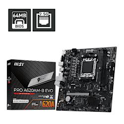 Базира се на AMD® A620 за процесори AMD Ryzen™ 9000, 8000 и 7000-series. Поддържа памет DDR5 6800+ (OC) до 128GB и PCIe® 4.0 за видеокарта и NVMe™ M.2 PCIe® SSD!