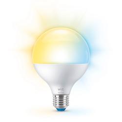 Сферична интелигентна крушка (G95, E27) с бяла светлина до 1055 лумена, с възможност за настройка и контрол чрез приложение или глас!