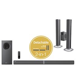 Динамичен soundbar с мощност 240W, модулен дизайн и 2.1 аудио канала, който превръща всяко гледане, игра или слушане на музика в завладяващо преживяване!