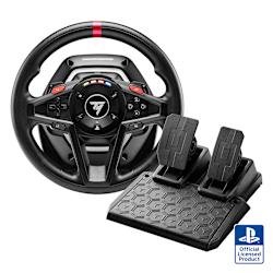 Волан Thrustmaster T128 с педали, съвместим с PC и конзоли PS4®/PS5®! Със система за обратна връзка HYBRID DRIVE, надеждна магнитна технология H.E.A.R.T. и система за закрепване със скоба!