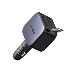 Зарядно за автомобил 90W с портове USB-A (30W Max) и USB-C (30W Max), както и с прибиращ се кабел USB-C® (60W Max)!