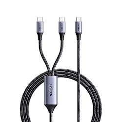 Кабел USB-C към 2x USB-C 100W (5A Max) за бързо и едновременно зареждане на две устройства! Има дължина 1.5m.