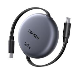 Прибиращият се кабел USB-C към USB-C с дължина 1 метър поддържа PD 3.0/PPS 100W, включва E-Marker chip за безопасно зареждане и има четири нива на регулиране на дължината!