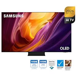 OLED S95H 4K с HDR Pro, NQ4 AI Gen3, Glare Free и Real Black, 165Hz с G-SYNC за gaming и Dolby Atmos с AI Sound за поглъщащ звук в минималистичен дизайн!