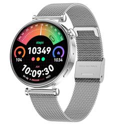 Riversong Glow съчетава дисплей AMOLED 1.32", елегантен дизайн и разговори чрез Bluetooth® 5.3! Предлага функции за уелнес, проследяване на женското здраве, степен на защита IP68 и дълъг живот на батерията!