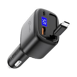 Идеално решение при пътуване, разполага с прибиращ се USB-C кабел (70 см), портове USB-C (1x) и USB-A (1x), както и поддръжка на Power Delivery 3.0 и Quick Charge 3.0 с обща изходна мощност 90W!