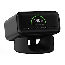 С технология GaN, 4 порта USB-C, технология PPS/PD 3.2 и цветен цифров дисплей с индикация за захранване в реално време, настолното зарядно ChargeView™ 140W на Satechi осигурява върхова мощ!
