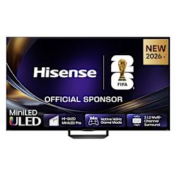 Hisense U7S Pro ULED MiniLED 4K със 165Hz, 3000 nits, Dolby Vision Atmos, Devialet звук 2.1.2, Pantone цветове, AI оптимизация, HDMI 2.1, VIDAA OS и соларно дистанционно управление!