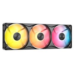Комплект от три вентилатора с обща рамка с Magnetic Dome Bearing, AirGuide и ARGB осветление! Всеки вентилатор поддържа скорост на въртене между 420 и 2100 RPM ±10% за въздушен поток 10.8-73 CFM!