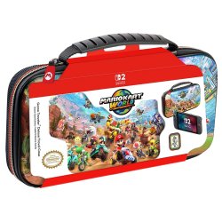 Луксозен калъф за носене Mario Kart World за конзолата Nintendo. Разполага с много специални отделения за съхранение на всичко необходимо!