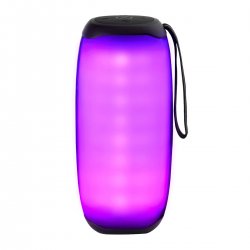 Безжичен (Βluetooth® 5.0) високоговорител с мощност 20W (80Hz~15kHz) и LED осветление, поддръжка на възпроизвеждане чрез microSD/USB/AUX, автономия на батерията до 6 часа и степен на защита IPX5, за да бъде с теб навсякъде!