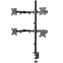 Напълно подвижна стойка за бюро за четири плоски монитора до 32"!