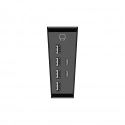 Увеличи USB портовете на PS5 с този иновативен USB хъб! Закрепва се към конзолата и ти позволява да зареждаш допълнителни контролери, да включваш кабелен микрофон за игри или да свързваш смартфона си!