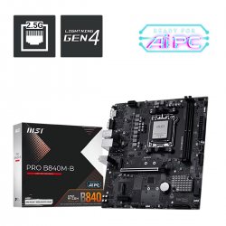 Базира се на AMD® B840 за процесори AMD Ryzen™ серия 9000, 8000 и 7000! Поддържа до 128GB DDR5 памет и стандарта PCIe® 4.0 за видеокарти и NVMe™ M.2 PCIe® SSDs!