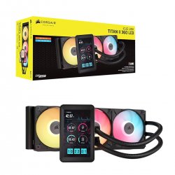Системата за водно охлаждане iCUE LINK TITAN II 360 RX LCD разполага с помпа FlowDrive 2, IPS LCD дисплей 5" и безшумни вентилатори RX360 II, впечатляващо осветление и предварително нанесена паста XTM70!