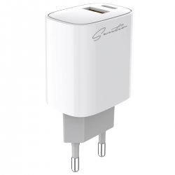 Зарядното устройство Sentio може да зарежда до две устройства едновременно с интелигентно разпределение на захранването (1x USB-C® + 1x USB-A), осигурявайки защита срещу претоварване и прегряване!