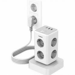 Разклонител с 6 гнезда и 3 USB порта, който предлага удобно и безопасно захранване за множество устройства едновременно!