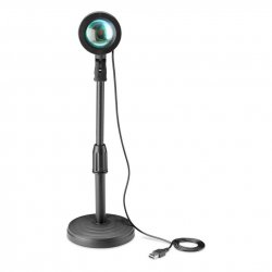 Атмосферна лампа, която прожектира цветна оранжева светлина на повърхността, пресъздаваща ефект на залез!